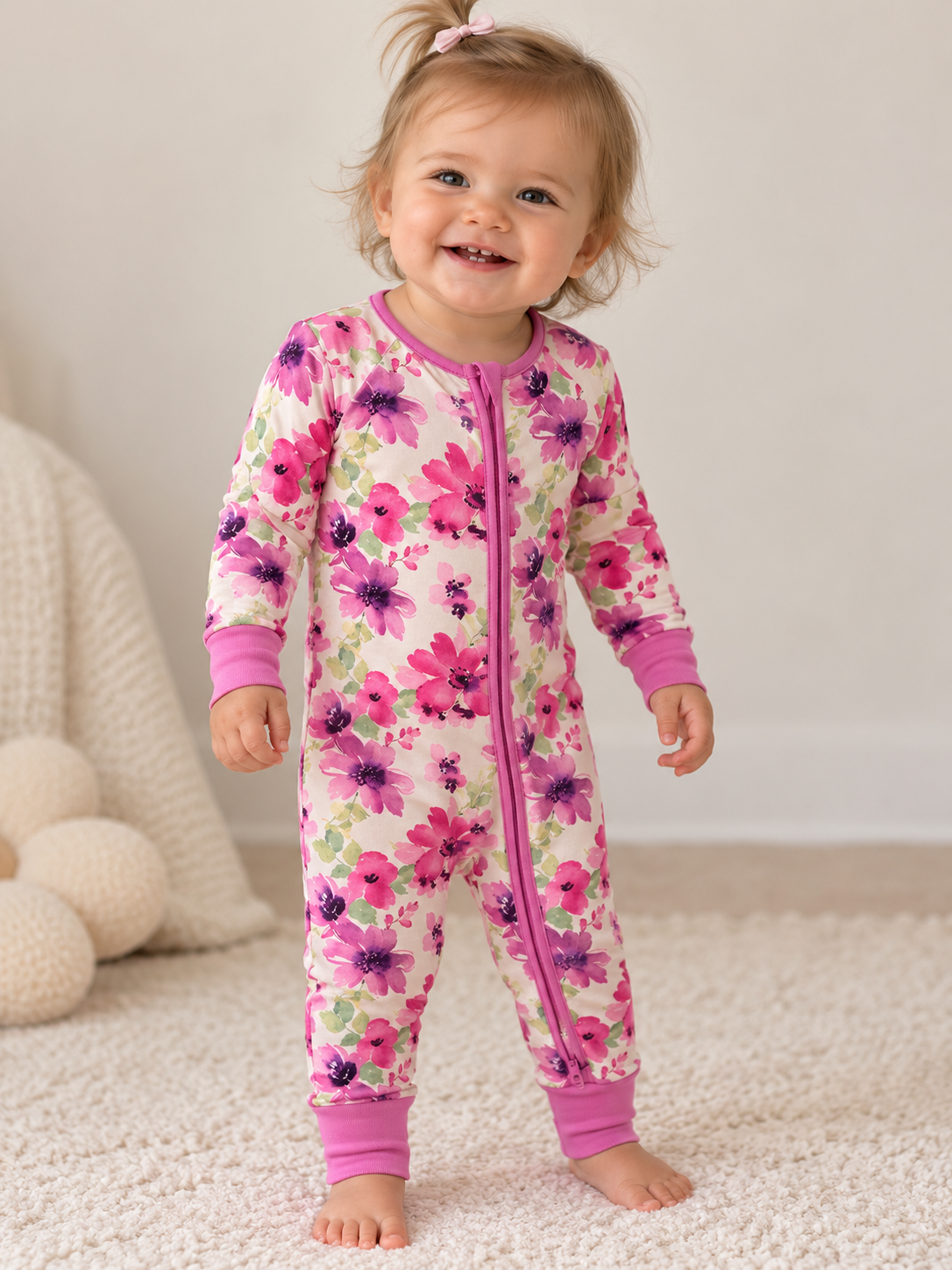 Magenta Meadow Bamboo Zippered Sleeper