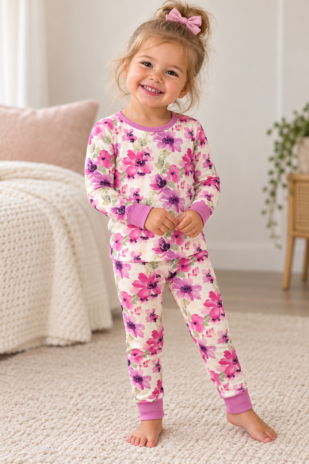Magenta Meadow Bamboo Long Sleeve Pyjama Set